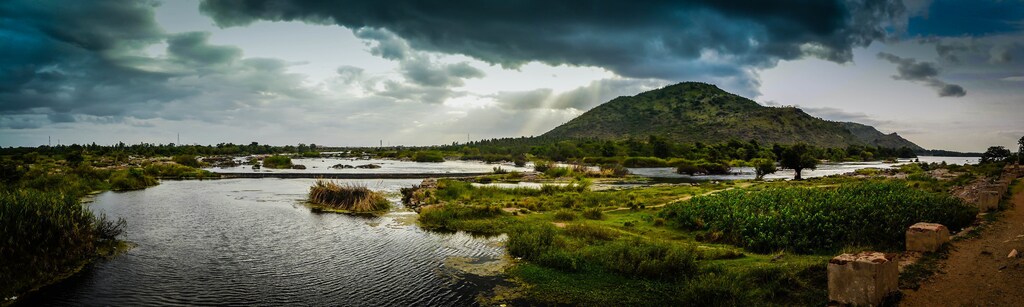 The banks of the Cauvery River at Shivanasamudra in Karnakata