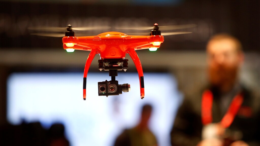 An Autel Robotics X-Star drone with a FLIR Duo module is shown during the 2017 CES in Las Vegas, Nevada, U.S., January 6, 2017.