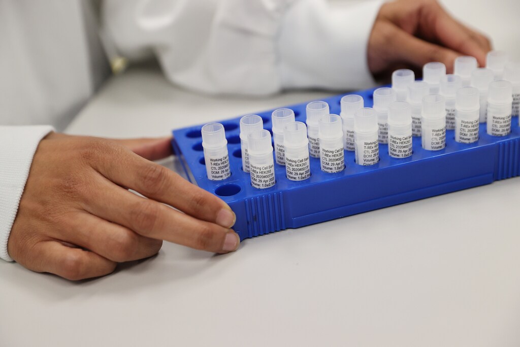 Scientists are seen working at Cobra Biologics, they are working on a potential vaccine for COVID-19, following the outbreak of the coronavirus disease (COVID-19), in Keele, Britain, April 30, 2020. REUTERS/Carl Recine - RC2ZEG9UZJND