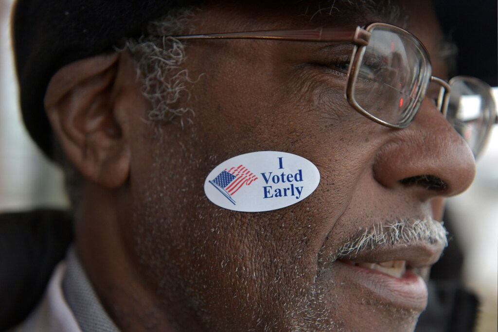 Garry Henning leaves a polling station after voting early in Milwaukee, Wisconsin, U.S. November 4, 2018. REUTERS/Nick Oxford TPX IMAGES OF THE DAY - RC19E4A06670