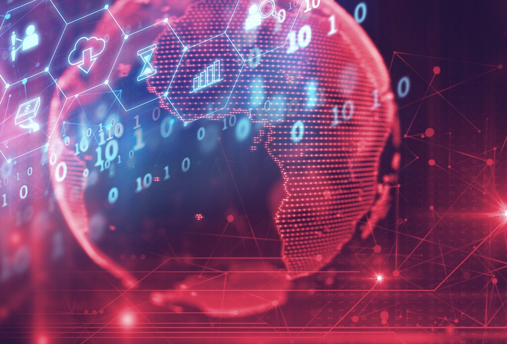 fintech icon on abstract financial technology background represent Blockchain and Fintech Investment
