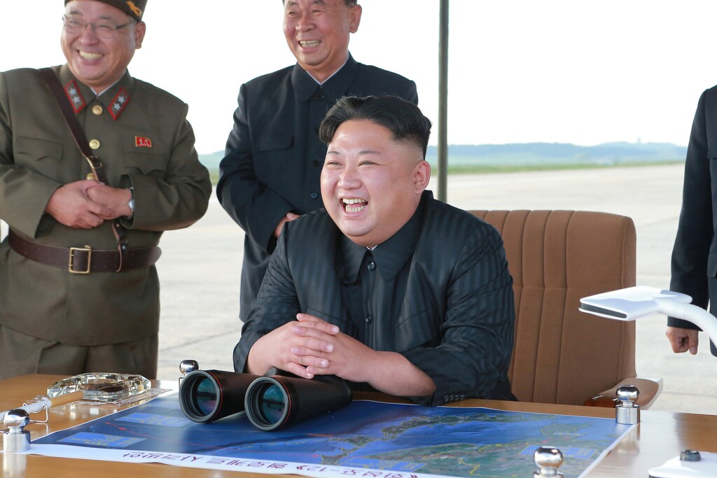 North Korean leader Kim Jong Un guides the launch of a Hwasong-12 missile in this undated photo released by North Korea's Korean Central News Agency (KCNA) on September 16, 2017. KCNA via REUTERS ATTENTION EDITORS - THIS PICTURE WAS PROVIDED BY A THIRD PARTY. REUTERS IS UNABLE TO INDEPENDENTLY VERIFY THIS IMAGE. NO THIRD PARTY SALES. SOUTH KOREA OUT. - RC126E7945E0