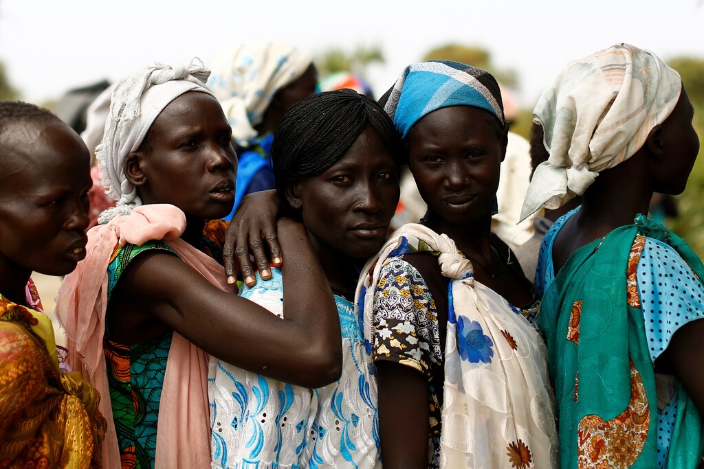 Women wait in line during a UNICEF supported mobile health clinic in the village of Rubkuai, Unity State, South Sudan, February 16, 2017. Picture taken February 16, 2017. REUTERS/Siegfried Modola TPX IMAGES OF THE DAY - RTSZHLU
