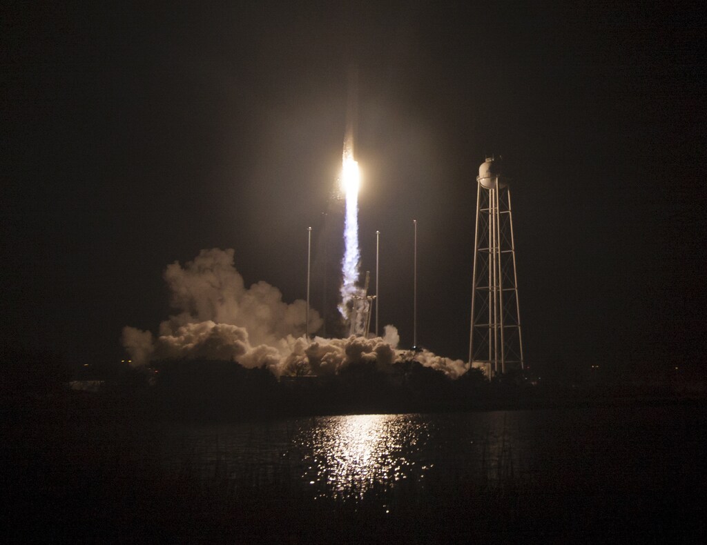 The Orbital ATK Antares rocket, with the Cygnus spacecraft onboard, launches from Pad-0A, to deliver a cargo ship for the International Space Station at NASA's Wallops Flight Facility in Virginia, U.S. on October 17, 2016. Courtesy Bill Ingalls/NASA/Handout via REUTERSATTENTION EDITORS - THIS IMAGE WAS PROVIDED BY A THIRD PARTY. EDITORIAL USE ONLY. MANDATORY CREDIT - RTX2PBL9