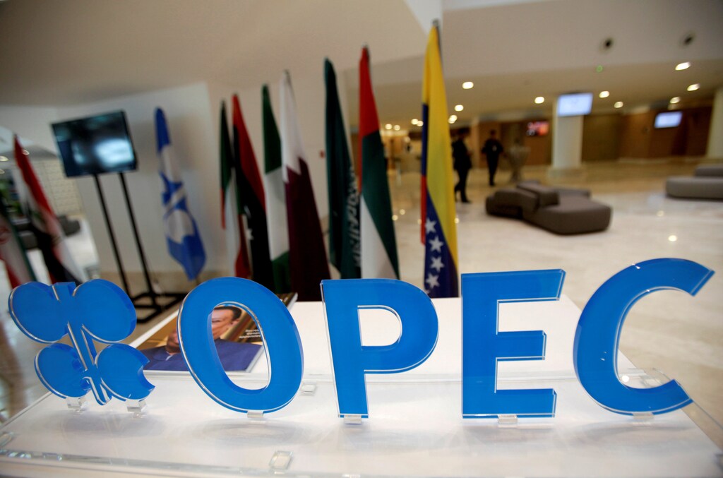 OPEC logo is pictured ahead of an informal meeting between members of the Organization of the Petroleum Exporting Countries (OPEC) in Algiers, Algeria September 28, 2016. REUTERS/Ramzi Boudina/File Photo - RTX2QS38