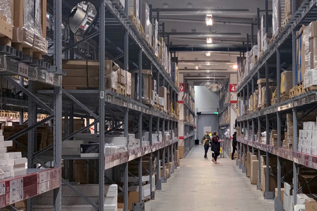 The warehouse of an IKEA store on the outskirts of Stockholm, Sweden.