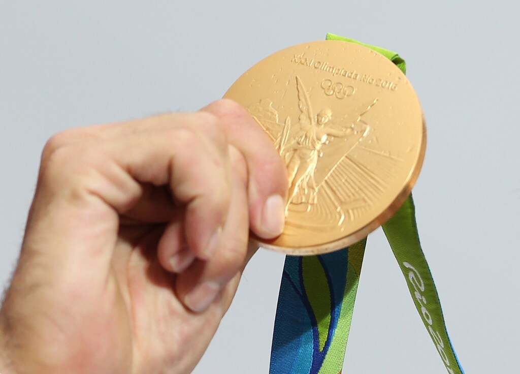 2016 Rio Olympics - Cycling Road - Victory ceremony - Men's Individual Time Trial Victory ceremony.