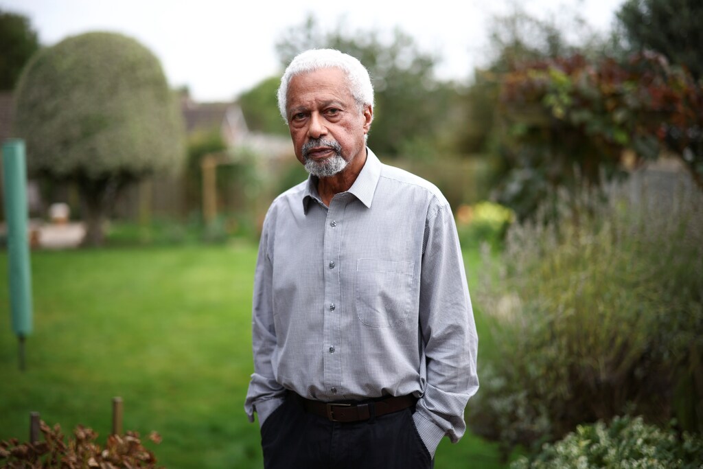 Tanzanian novelist Abdulrazak Gurnah, winner of the 2021 Nobel Prize for Literature, poses at his home in Canterbury, Britain, October 7, 2021