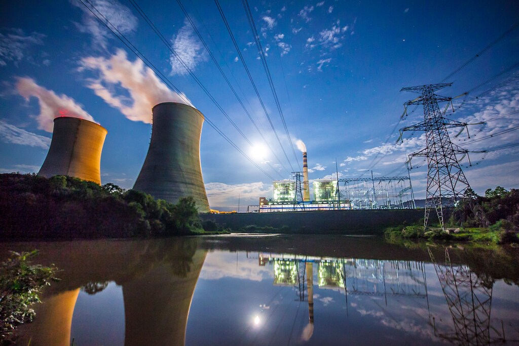 Coal Power Plant At River; thermal power plant