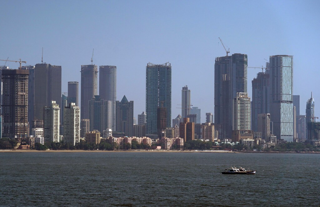 Mumbai's financial district skyline is pictured, after air pollution level started to drop during a nationwide lockdown to slow the spreading of the coronavirus disease (COVID-19), India, April 24, 2020.
