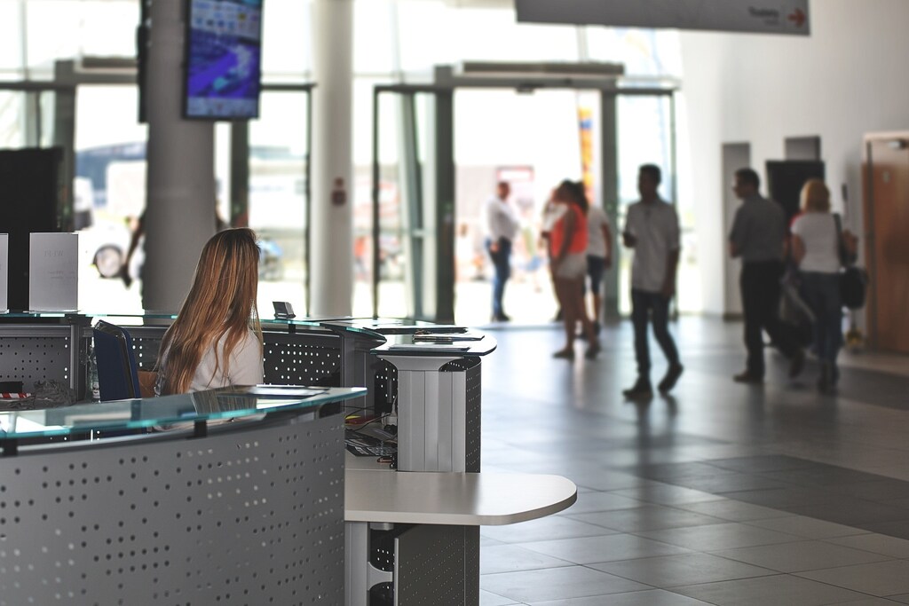 office building reception; While your workforce is hugely important, your real estate can improve business resilience