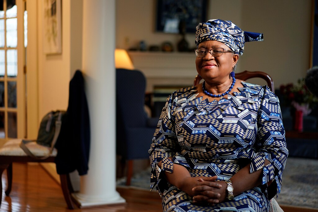 Image of incoming World Trade Organization President Ngozi Okonjo-Iweala during an interview with Reuters in Potomac, Maryland.