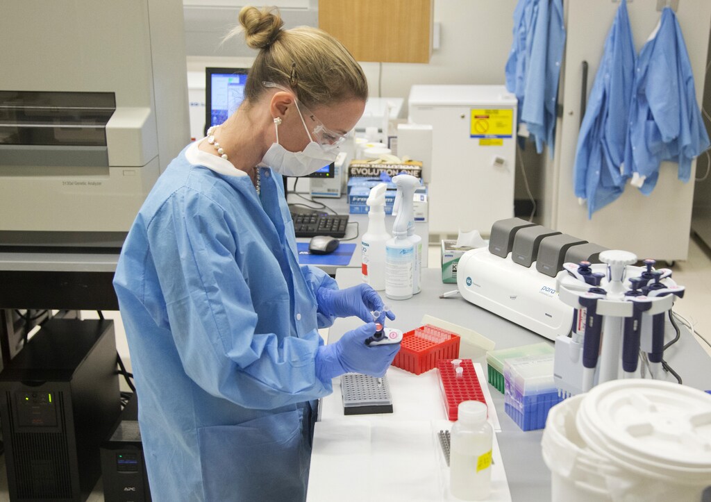 a female lab technician working