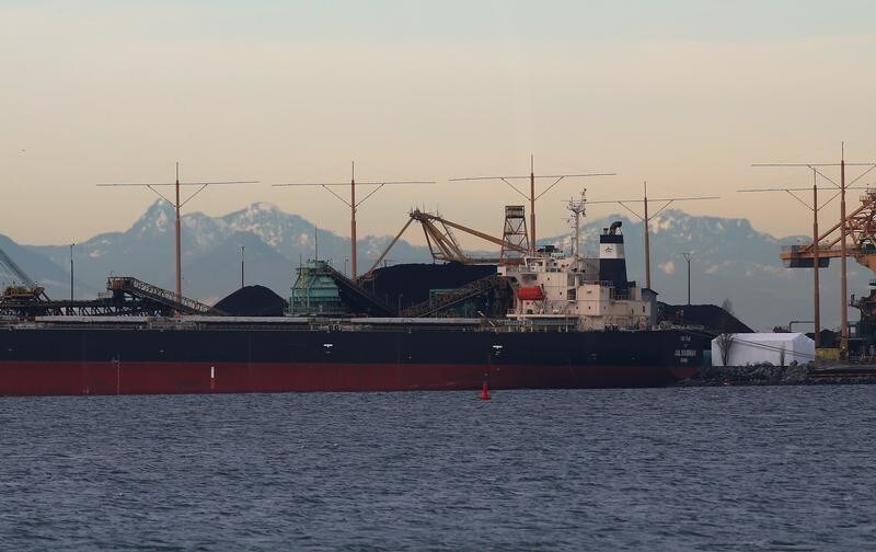 Bulk carriers are filled with coal for export at Roberts Bank Superport in Delta, British Columbia, Canada January 15, 2018.
