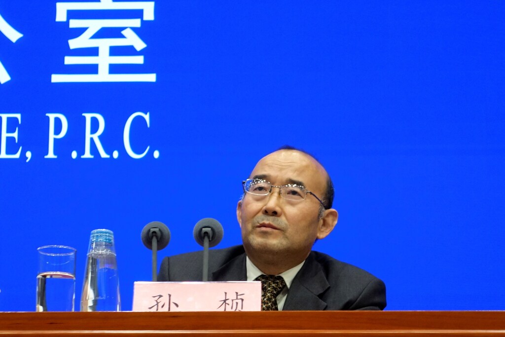 Deputy Director-General of Climate Change department of China's Ecology and Environment Ministry Sun Zhen attends a news conference, in Beijing, China October 27, 2021: China has made a climate pledge of an absolute reduction in greenhouse gases
