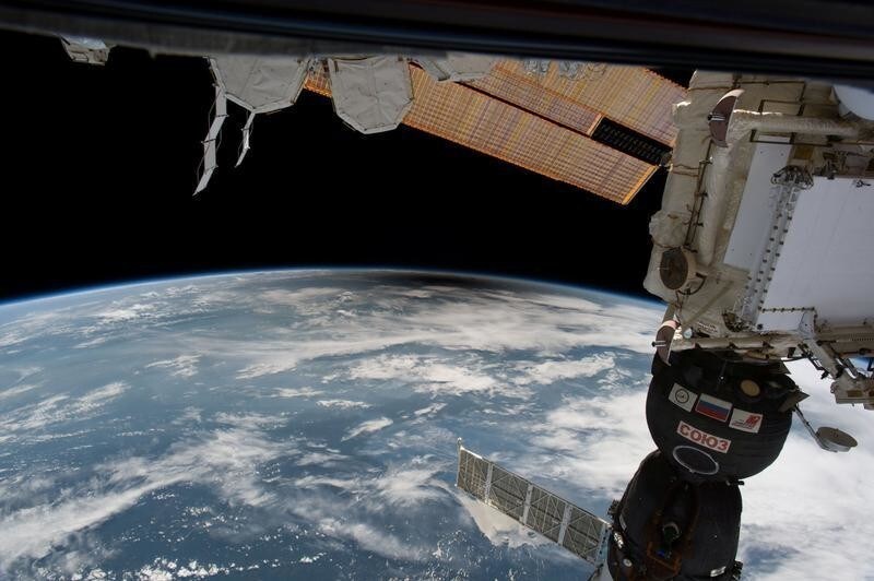The umbra, the moon's shadow, over the United States from space is seen from the International Space Station from outer space, August 21, 2017 in this social media image.