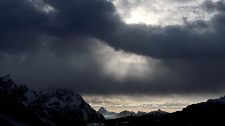 Clouds are seen over the Dolomite mountains around Cortina d'Ampezzo, Italy, January 19, 2018. REUTERS/Stefano Rellandini TPX IMAGES OF THE DAY