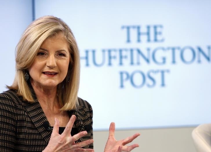 Arianna Huffington, president and Editor-in-Chief of The Huffington Post Media Group attends a session at the World Economic Forum (WEF) in Davos January 25, 2014. REUTERS/Denis Balibouse/File Photo