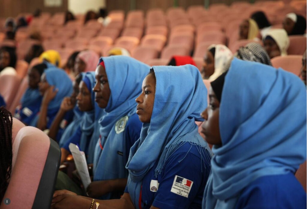 Students attend an event on women in tech in Chad's capital N'Djamena, November 21, 2019.