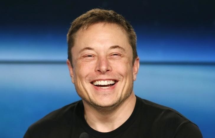 SpaceX founder Elon Musk smiles at a press conference following the first launch of a SpaceX Falcon Heavy rocket at the Kennedy Space Center in Cape Canaveral, Florida, U.S., February 6, 2018. REUTERS/Joe Skipper