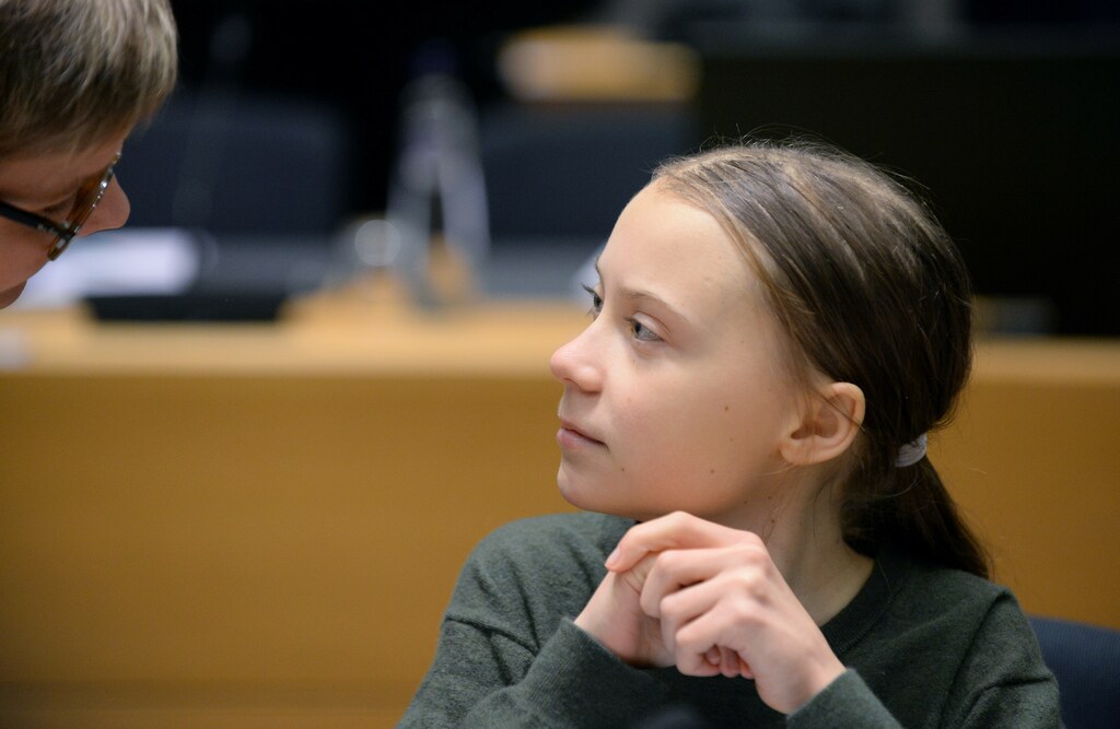 Swedish climate activist Greta Thunberg is seen before the meeting with EU environment ministers in Brussels, Belgium, March 5, 2020.