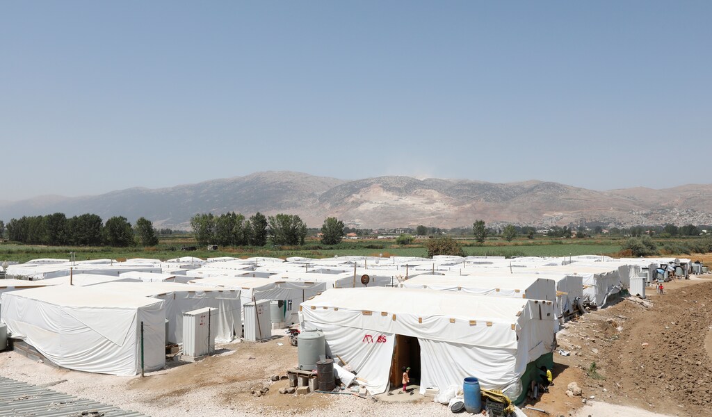 A view of a camp for Syrian refugees near the town of Qab Elias, in Lebanon's Bekaa Valley, August 8, 2017. Picture taken August 8, 2017. REUTERS/Jamal Saidi - RC1810CB2B90