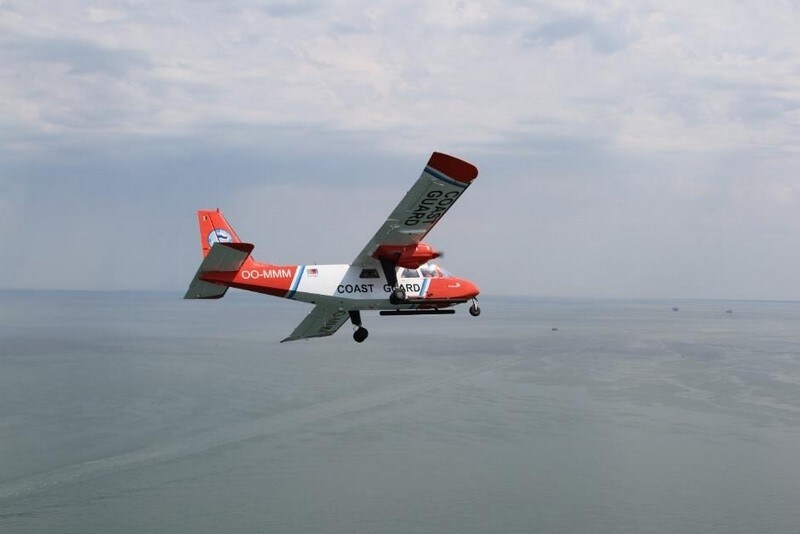 The small plane can detect emissions from vessels below.