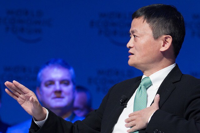 ack Ma, Executive Chairman, Alibaba Group, People's Republic of China speaking during the session: An Insight, An Idea with Jack Ma at the Annual Meeting 2017 of the World Economic Forum in Davos, January 18, 2017 Copyright by World Economic Forum / Greg Beadle