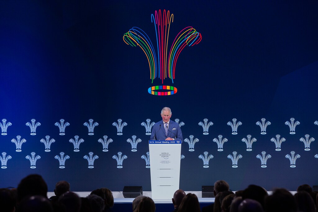 H.R.H. The Prince of Wales, The Prince of Wales, speaking at the  Special Address by H.R.H. The Prince of Wales  Session at the World Economic Forum Annual Meeting 2020 in Davos-Klosters, Switzerland, 22 January. Congress Center - Congress Hall\rCopyright by World Economic Forum / Christian Clavadetscher
