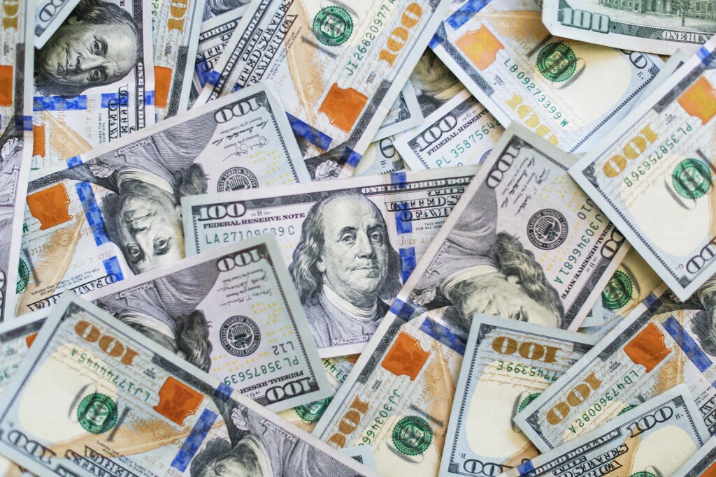 A close view of marked $100 dollar bills
