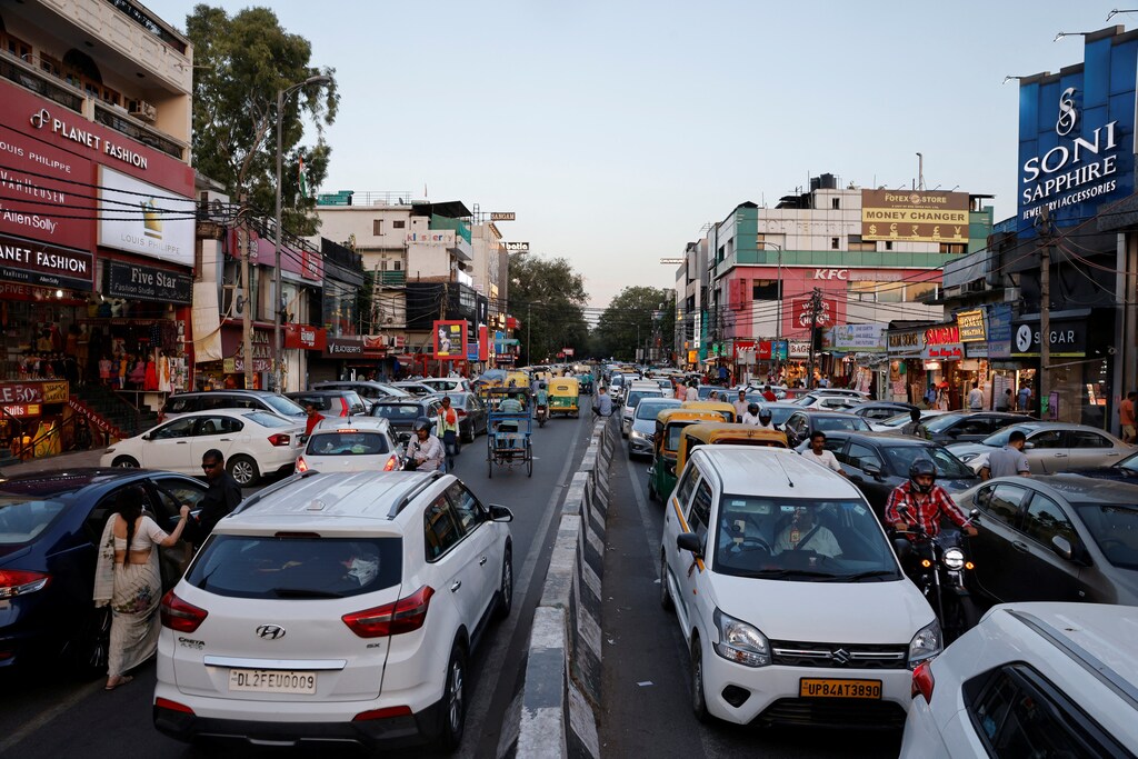 Traffic is seen on a street in New Delhi, India, September 5, 2023.