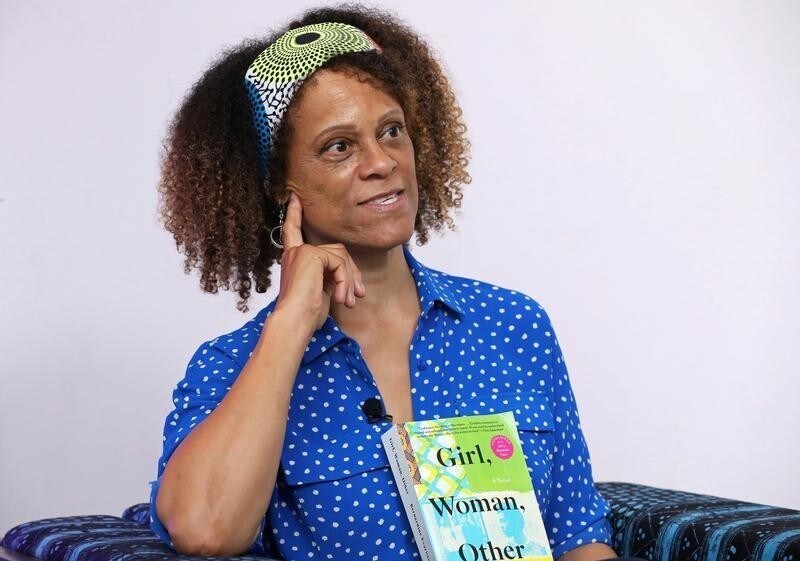 Booker Prize-winning author Bernardine Evaristo speaks during an interview with Reuters at the Ake literary festival, in Nigeria's commercial capital Lagos, Nigeria October 26, 2019. Picture taken October 26, 2019. REUTERS/Temilade Adelaja - RC17E99BF2C0