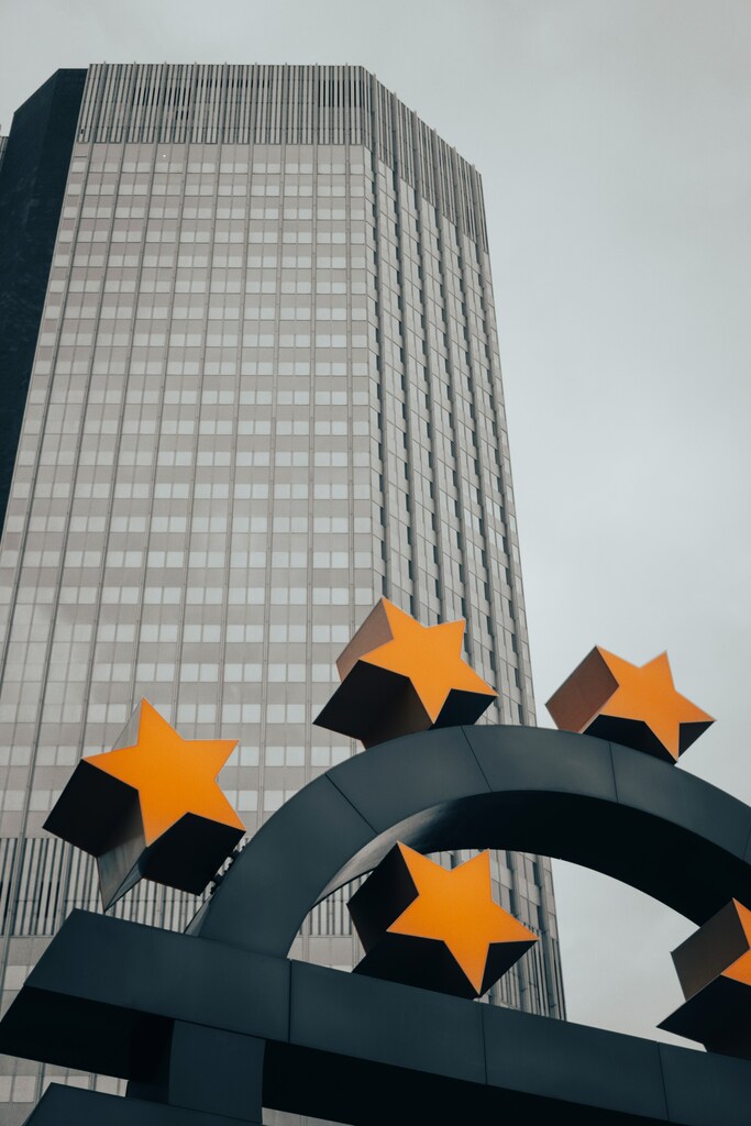 Headquarters of European Central Bank in Frankfurt (Main), Germany in the heart of the European Union.