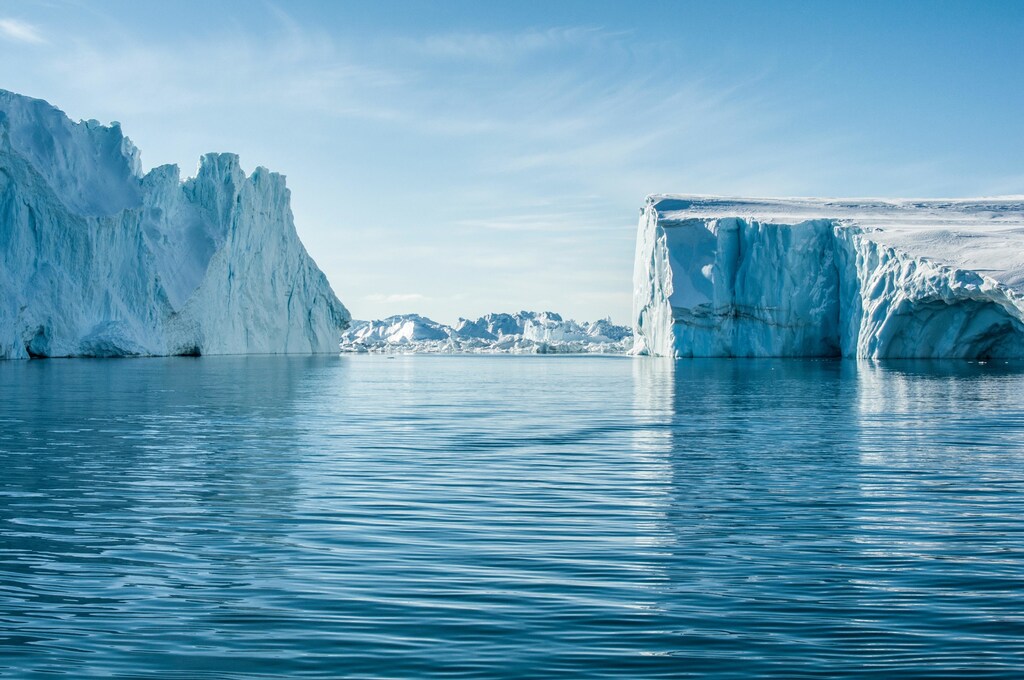 pictured here is part of Greenland, where an ice sheet continues to melt due to climate change.