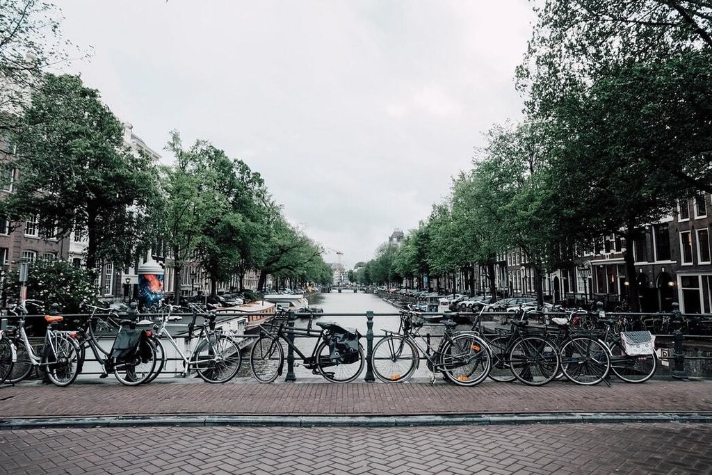 image of bikes in Amsterdam