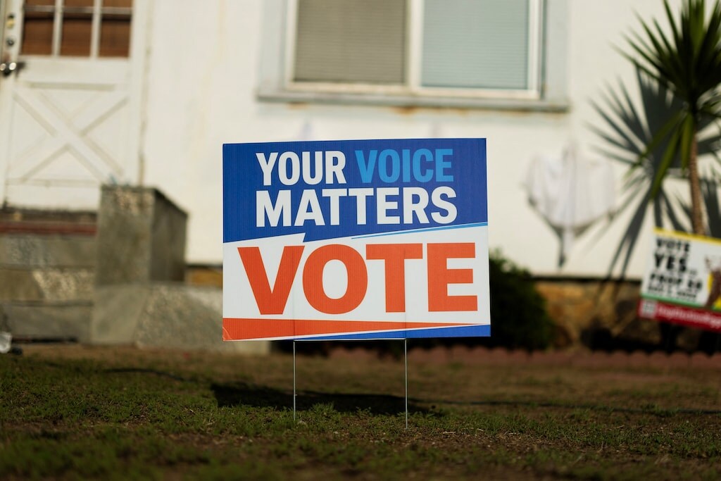 Election signs in California.