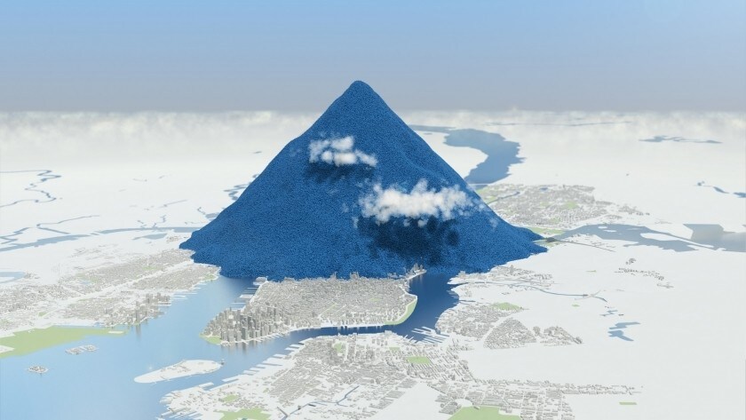 Que faire de tout ce CO2 ? Ici la quantité émise en une seule journée en 2012, modélisée au-dessus de la ville de New York