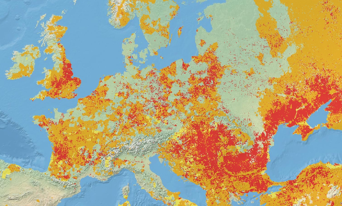 The latest status of drought in Europe using a combined drought indicator.