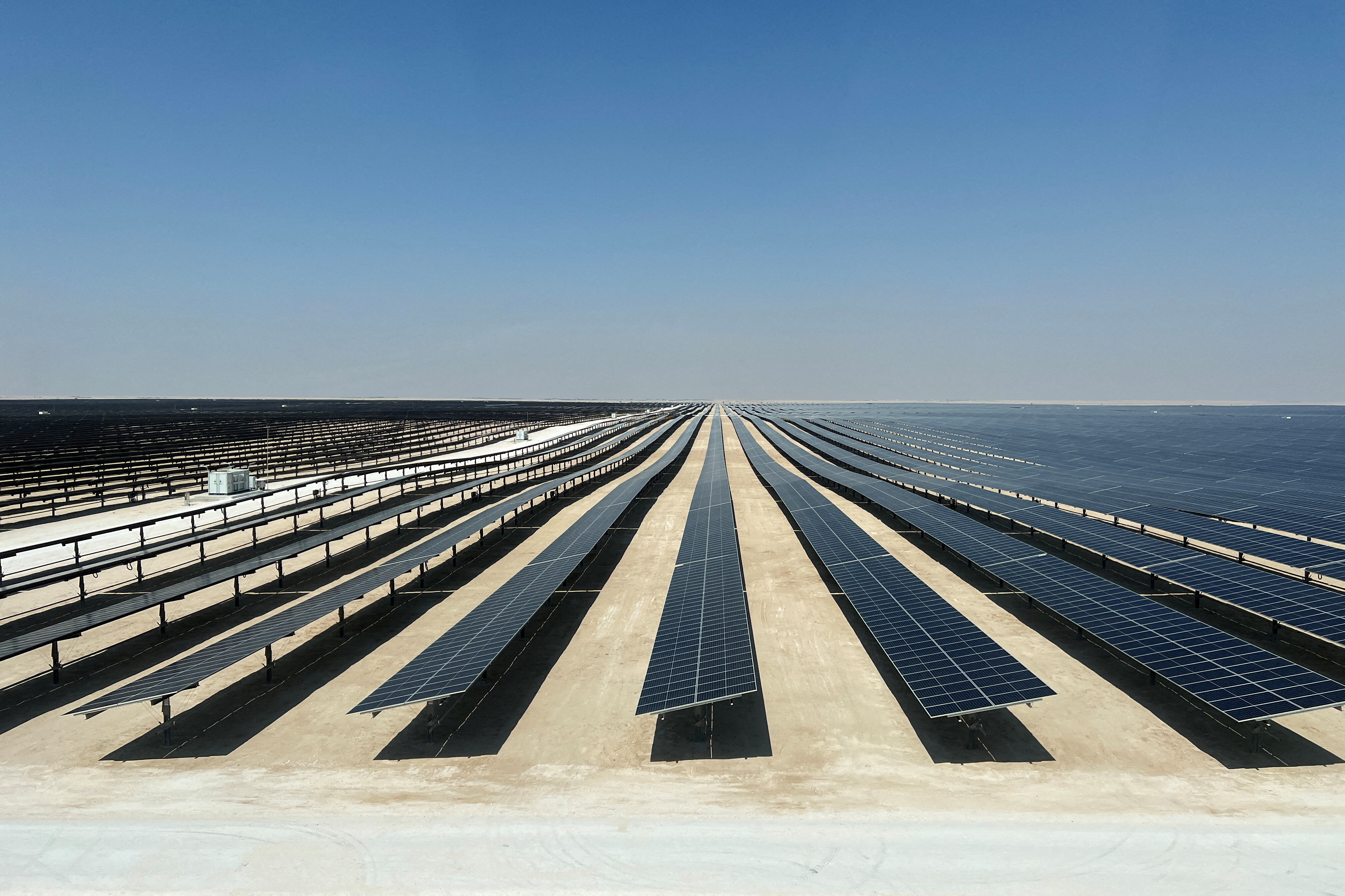Solar Panels are seen at the Al Kharsaah solar plant project, in Al Kharsaah, Qatar October 18, 2022