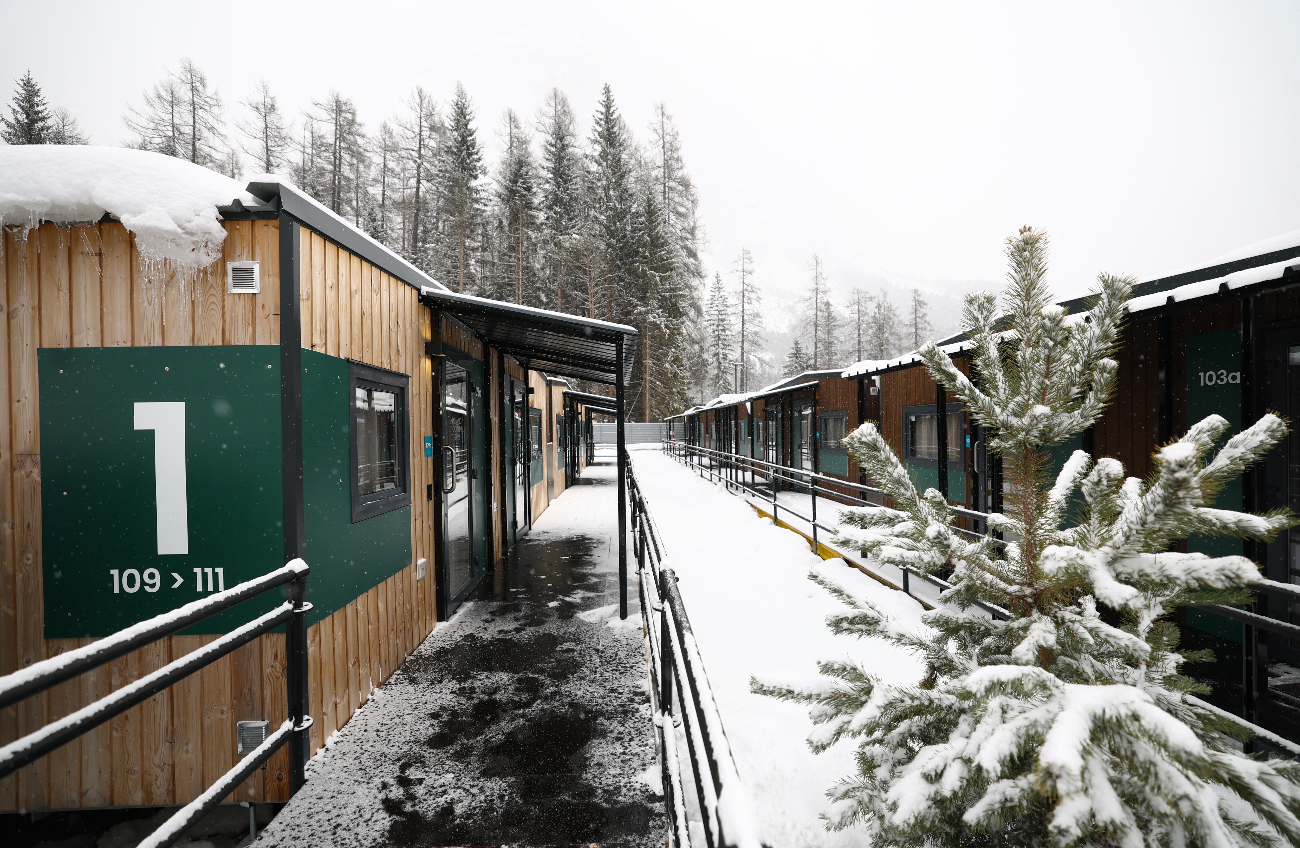 Milano Cortina 2026 Winter Olympics - Press Visit at the Olympic and Paralympic Athletes' Village - Cortina d'Ampezzo, Italy - February 3, 2026 General view of rooms at the Olympic and Paralympic Athletes' Village REUTERS/Lisi Niesner