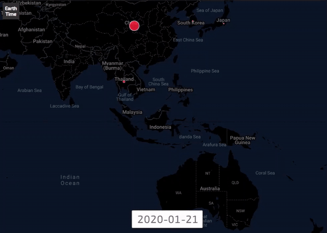 Spread of COVID-19 in Asia.