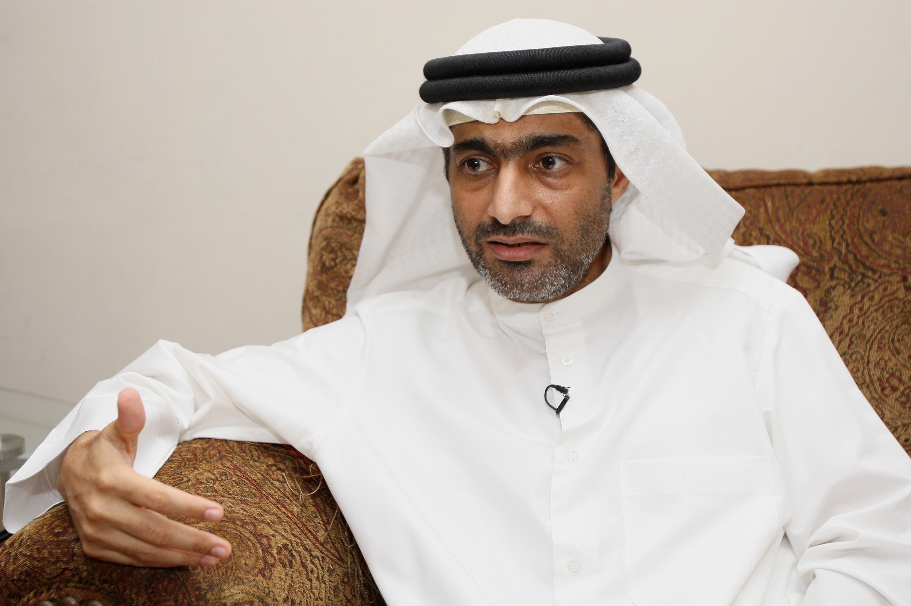 Rights defender Ahmed Mansoor in Dubai in 2011, a day after he was pardoned following a conviction for insulting UAE leaders. He is now in prison once more. 