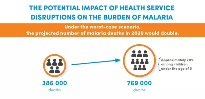 How health service disruptions caused by COVID-19 could impact malaria deaths.