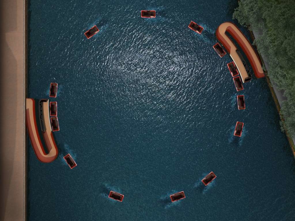 Les robots autonomes effectueront un trajet circulaire pour relier les deux rives du canal.