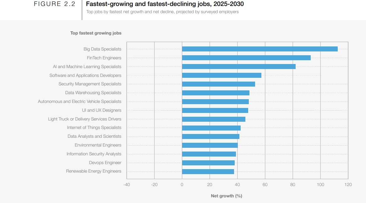 Fastest-growing jobs, 2025-2030