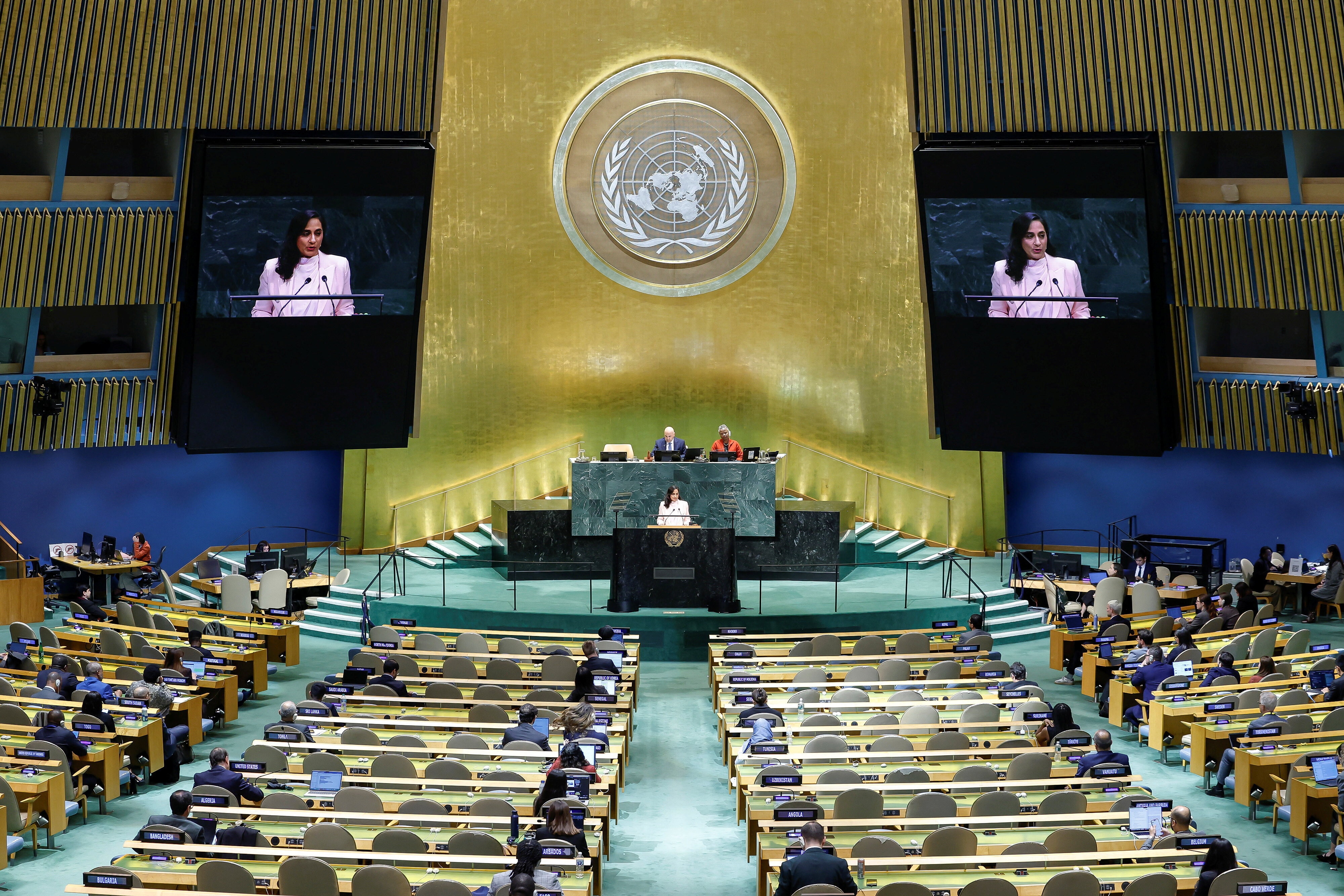 Canada's Foreign Minister, Anita Anand, addresses the 81st United Nations General Assembly at UN headquarters in New York City, US, September 26, 2026. REUTERS/Eduardo Munoz