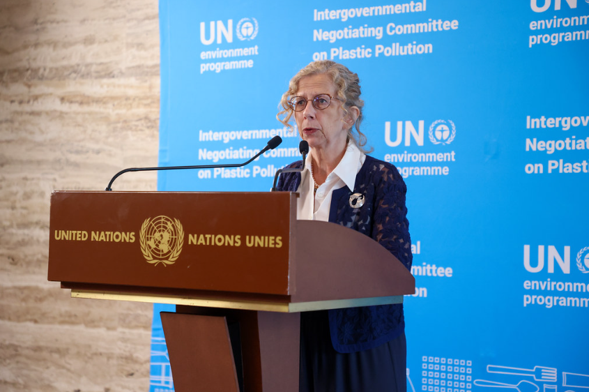 UN Environment Programme Executive Director Inger Andersen at the close of Intergovernmental Negotiating Committee on plastic pollution Friday.