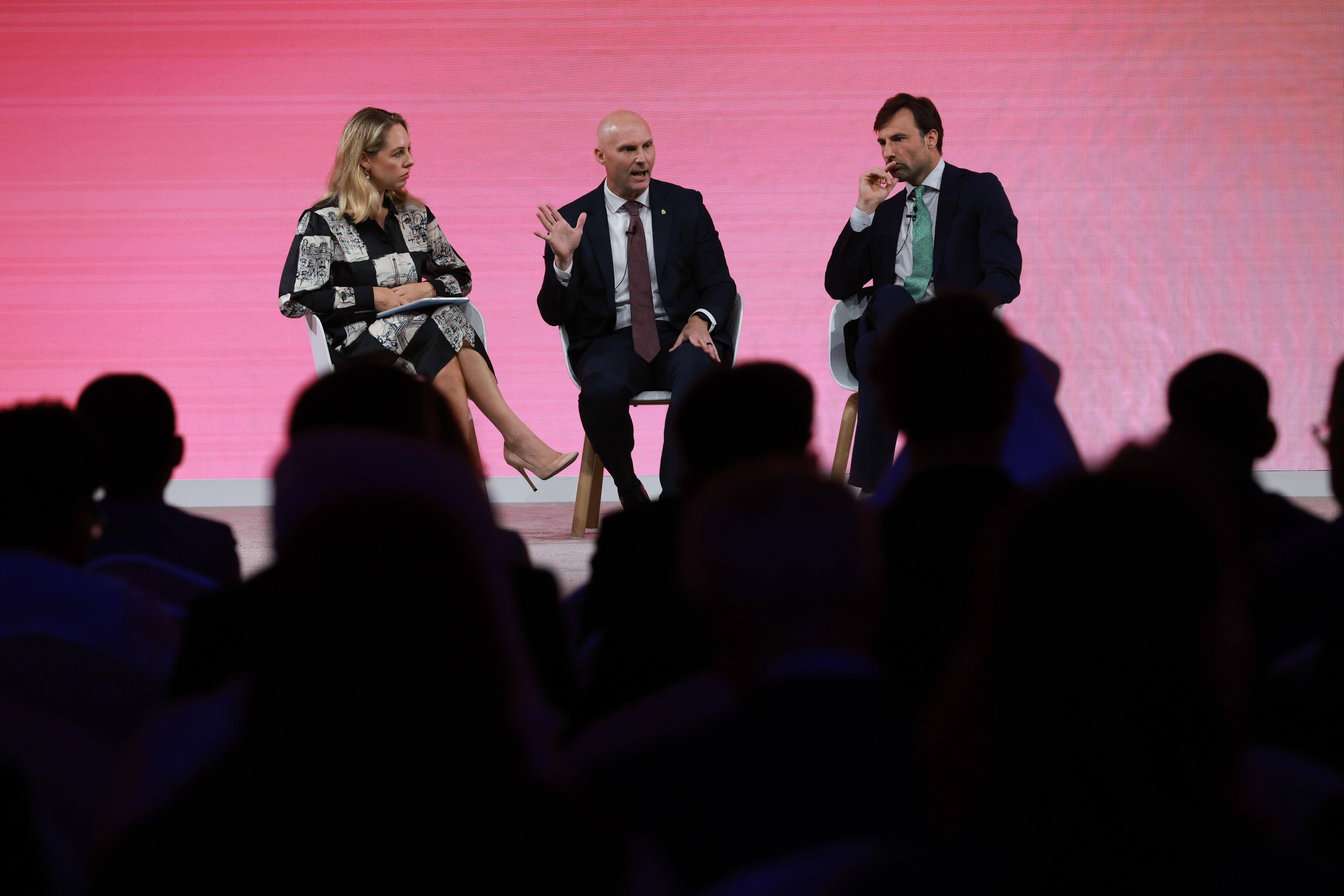 Emma Graham, Middle East Bureau Chief, CNBC, United Kingdom; Max Smeets, Co-Director, Virtual Routes, United Kingdom; Neal Jetton, Director, Cybercrime Directorate, International Criminal Police Organization (INTERPOL), Singapore; speaking in Betazone: Inside the Cyber Criminal Mind session at the Annual Meetings of the Global Future Councils and Cybersecurity 2025 in Dubai, United Arab Emirates, 15/10/2025, 12:15 â 12:45, 124 - Madinat Jumeirah Conference Centre. Plenary Hall. Copyright: World Economic Forum / Deepu Das