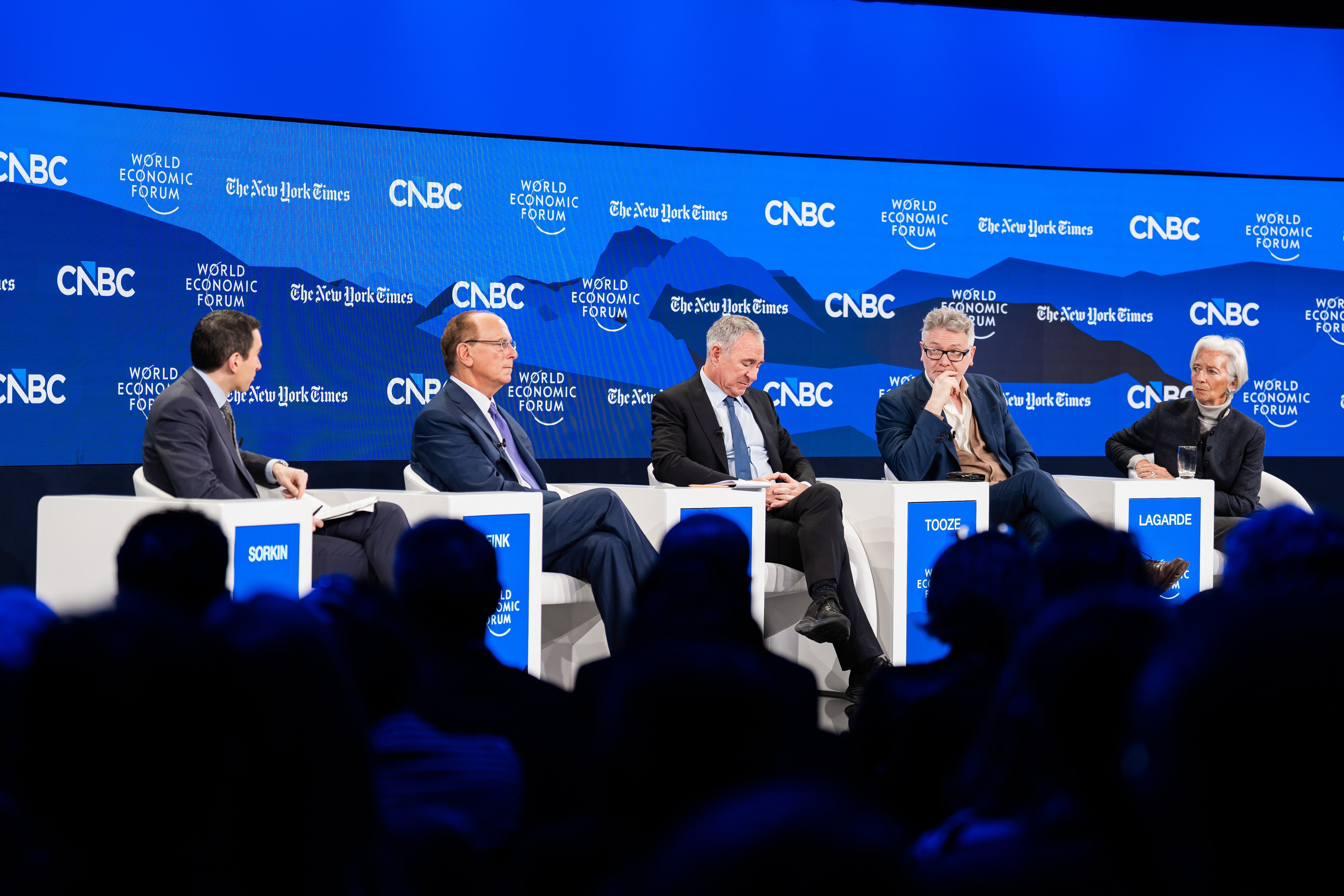 Andrew R. Sorkin of the New York Times speaks with Christine Lagarde, President of the European Central Bank; Ken Griffin, Founder and CEO of Citadel; Larry Fink, Chair and CEO of BlackRock and Interim Co-Chair of the World Economic Forum; and Adam Tooze, Director of European Institute at Columbia University. 