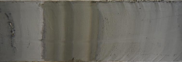 Détail du sédiment qui permettra d’observer les variations de l’environnement et du climat sur une longue durée et en continu.